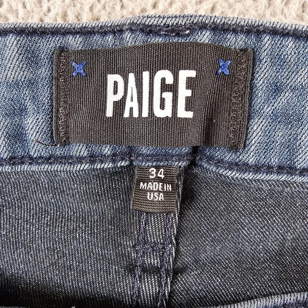 Paige Lennox Slim Fit Jeans Mens 34 Medium Wash Transcend Denim Made in USA